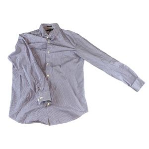 Banana Republic 120s Supima Cotton Blue Gingham Button Up Shirt Size Large